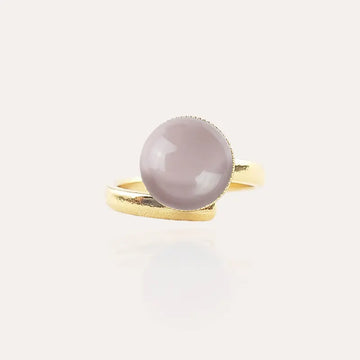 Bague jonc bague simple plaqué or rose roselite