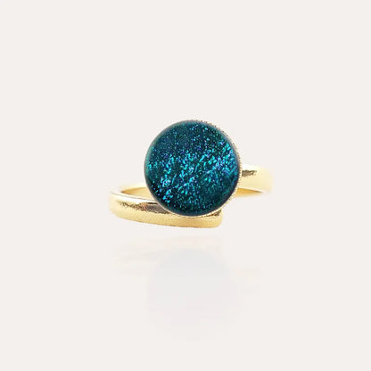 Bague jonc bague jonc dorée bleu laga