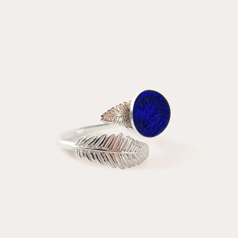 Bague réglable pour femme en argent massif bleu nocturnelle