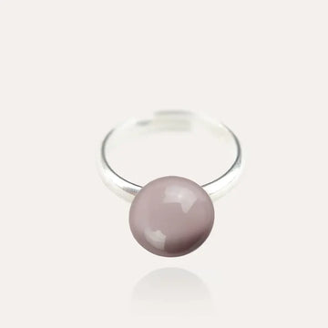 Bague solitaire fines en argent rose roselite