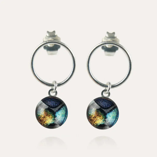 Boucles d'oreilles cercle bijoux argent 925 multicolore elumina