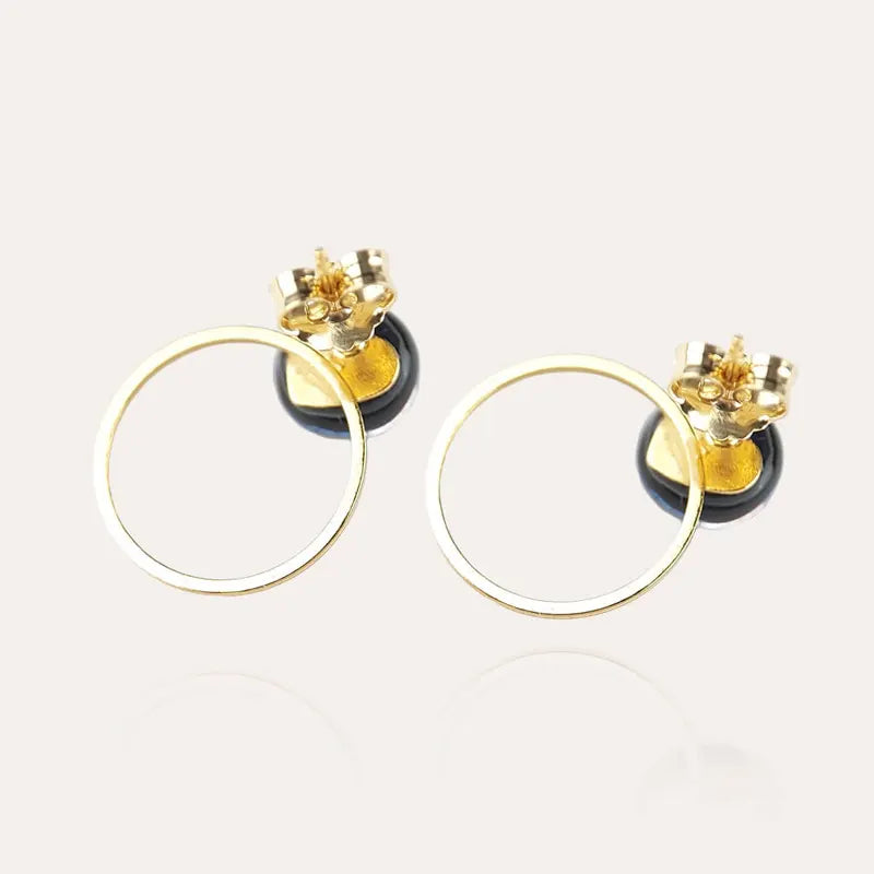 Boucles d'oreilles créoles femme pendantes dorées chromia