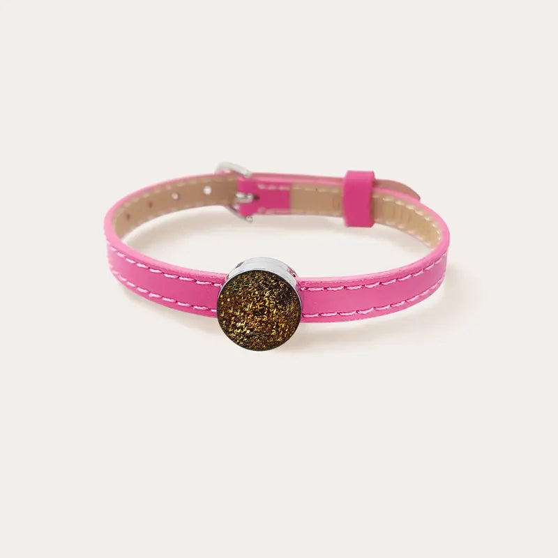 Bracelet cuir rose pour femme avec marron alara