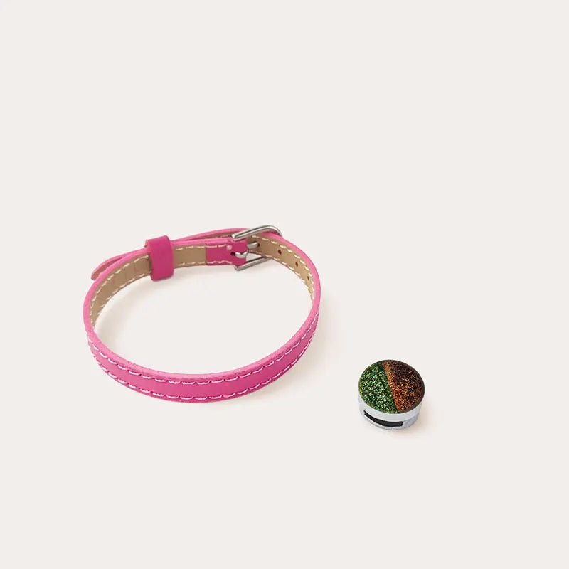 Bracelet Pandora en cuir rose marron terriane
