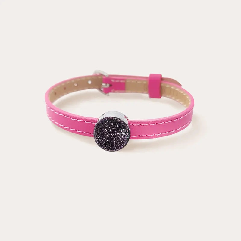 Bracelet femme en cuir rose, bijoux en selenia