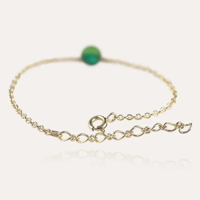 Bracelet fin pour femme ajustable doré, vert avantica