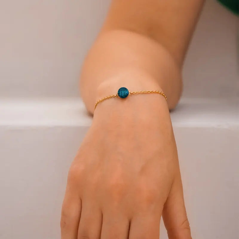 Bracelet fin pour femme bijoux doré, bleu laga