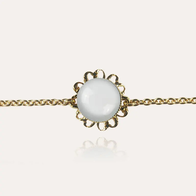 Bracelet fleur été femme doré blanc lumine