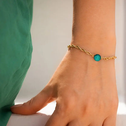 Bracelet songe doré vert pas cher pour femme emeria