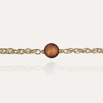 Bracelet songe chaîne doré marron orange safrane