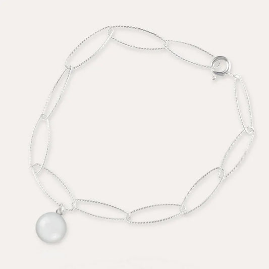 Bracelet torsade en argent blanc lumine