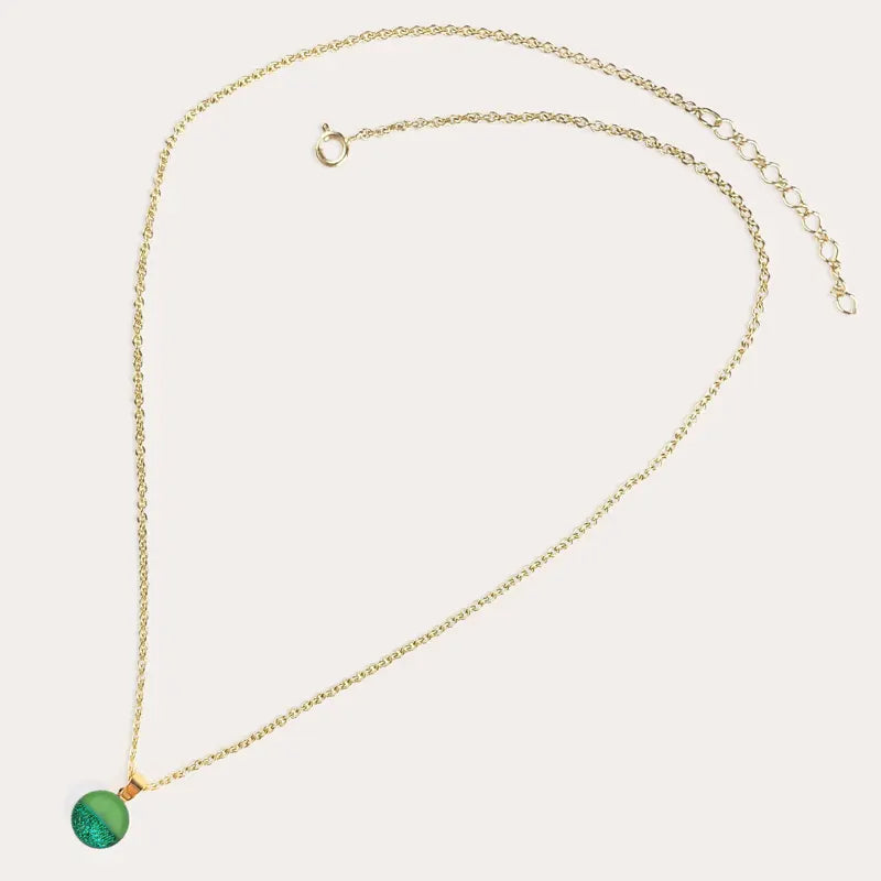 Collier chaîne femme réglable doré, vert avantica