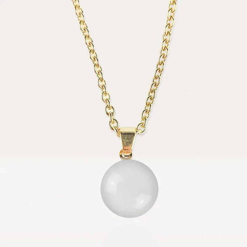 Collier chaîne femme réglable simple en or, blanc lumine