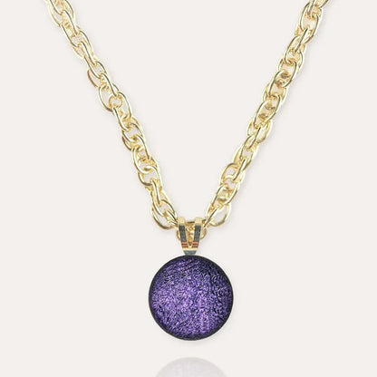 Collier court été femme doré violet lilalune