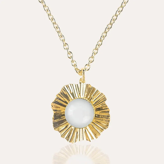 Collier cratere chaîne femme doré blanc lumine