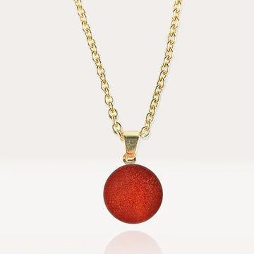 Collier été femme plaqué or rouge flambesia