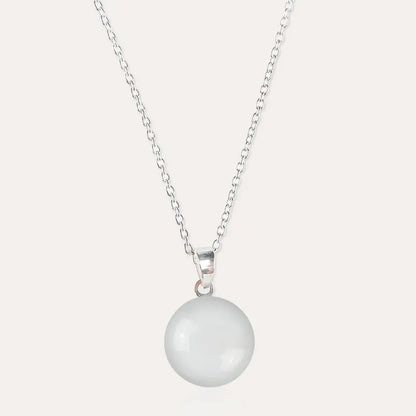 Collier femme mariée perle en argent 925 blanc lumine