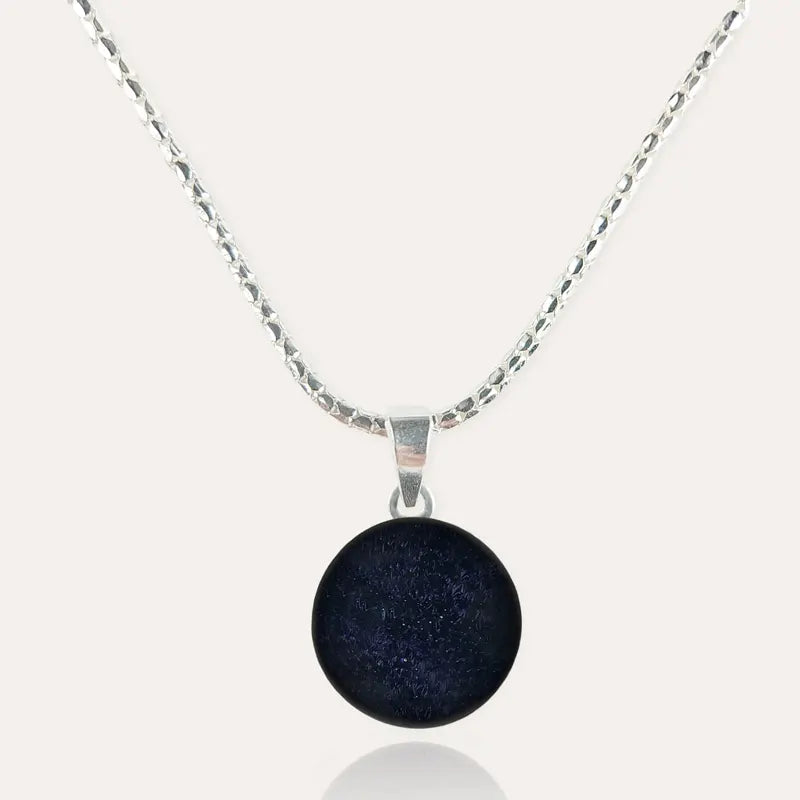 Collier femme qui pend en argent 925, bleu albarelle