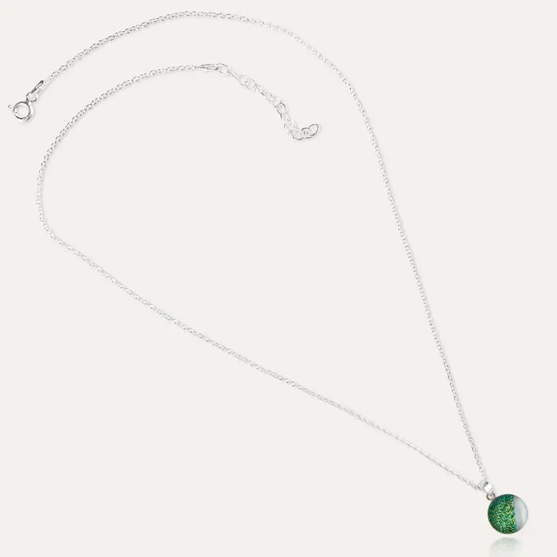 Collier femme ras de cou en argent 925 vert orneige