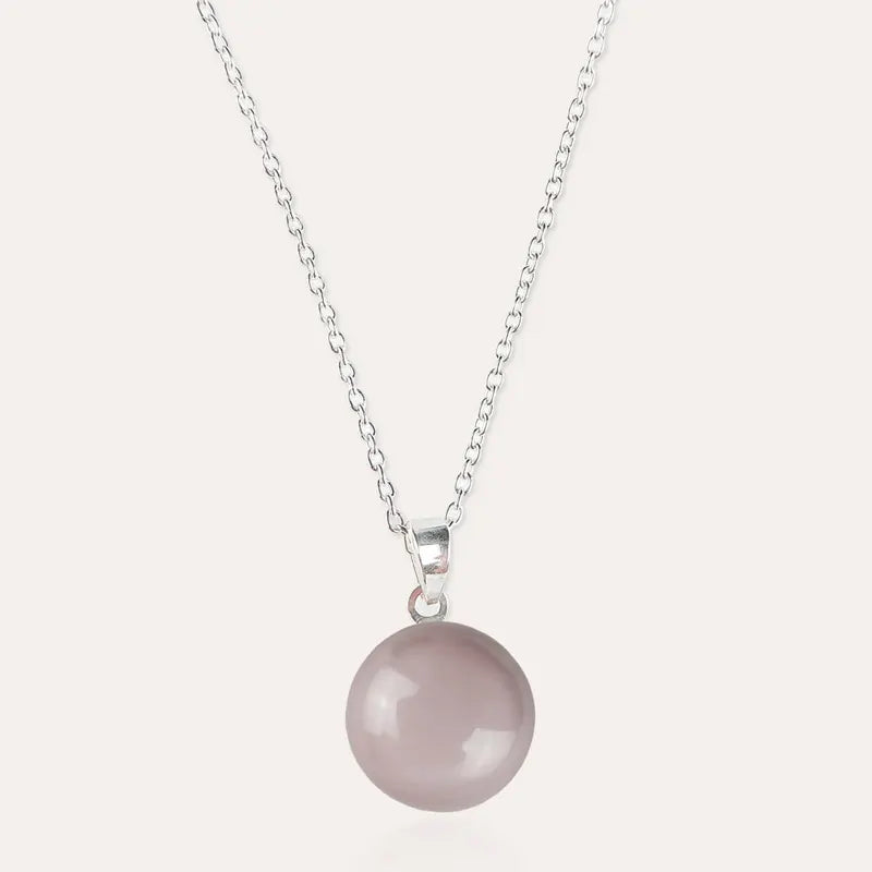 Collier femme ras de cou en argent massif rose roselite