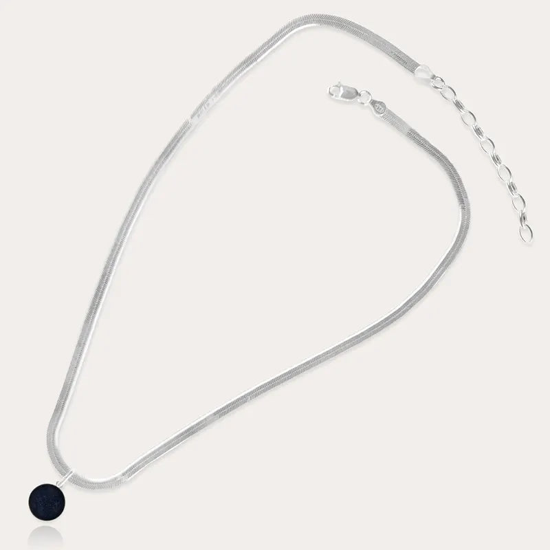 Collier harmonie en argent 925 bleu albarelle