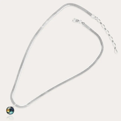 Collier harmonie fabrication française en argent massif multicolore elumina