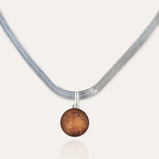 Collier harmonie fin marron orange safrane