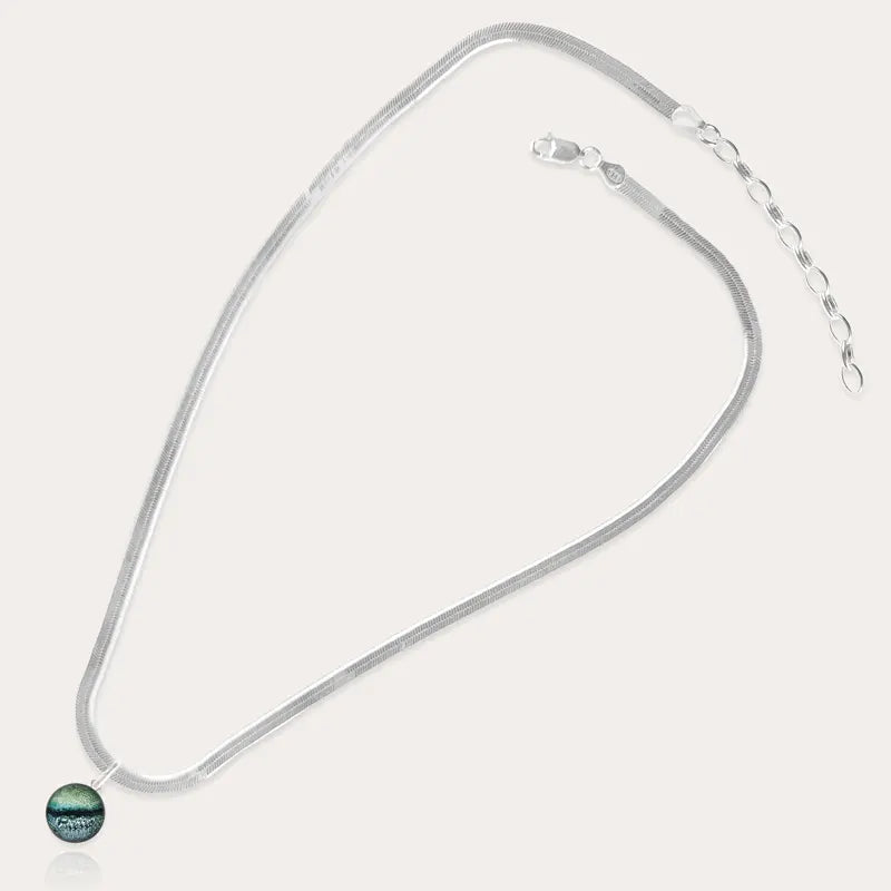 Collier harmonie made in France en argent 925 vert oryna