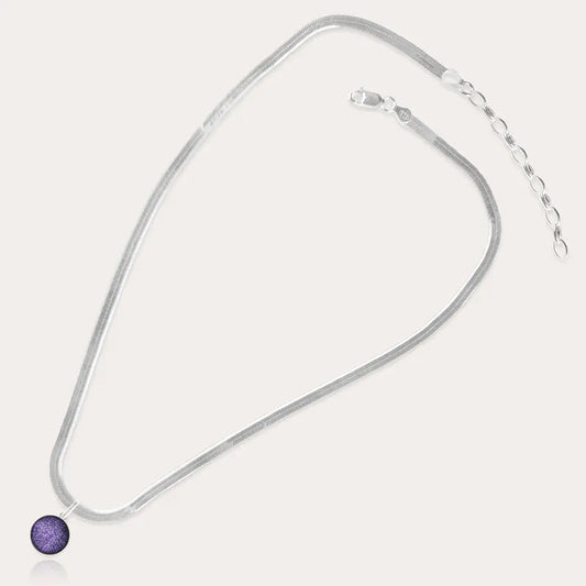 Collier harmonie pendentif en argent 925 violet lilalune