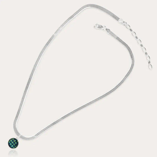 Collier harmonie ras de cou argent femme vert charmella