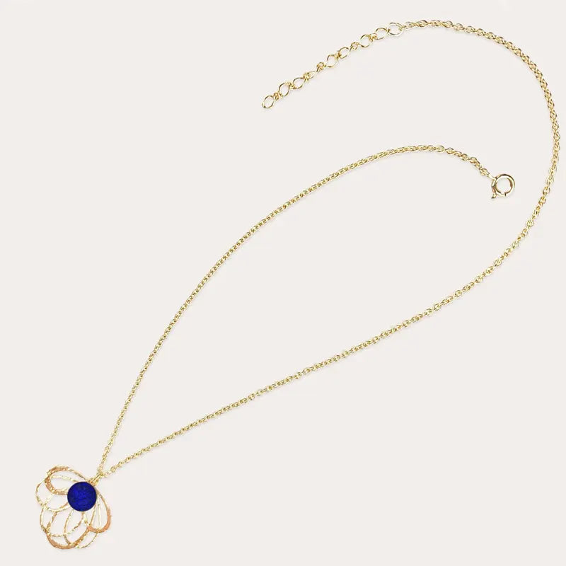 Collier paon gros colliers originaux doré bleu nocturnelle