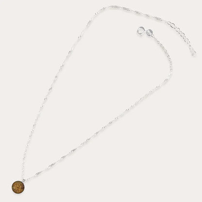 Collier pour femme fêtes des mères en argent marron orange alara