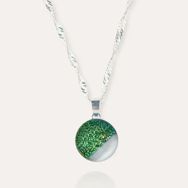 Collier pour femme opale en argent vert orneige