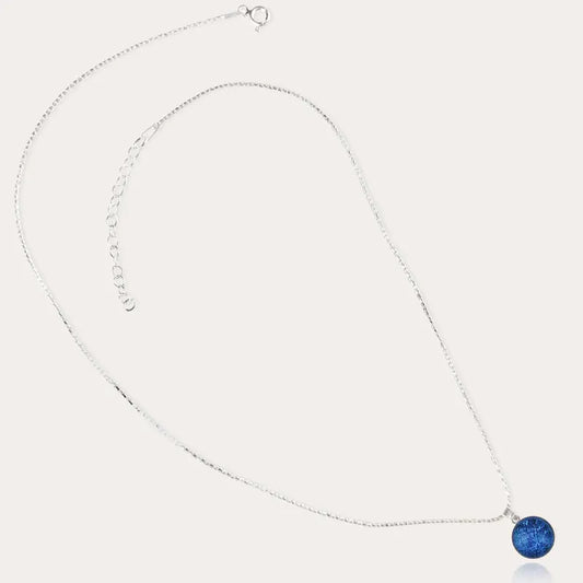 Collier raffine fabrication française en argent massif bleu lagonia