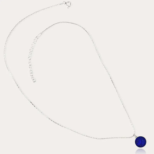 Collier raffine fête des mères en argent bleu nocturnelle