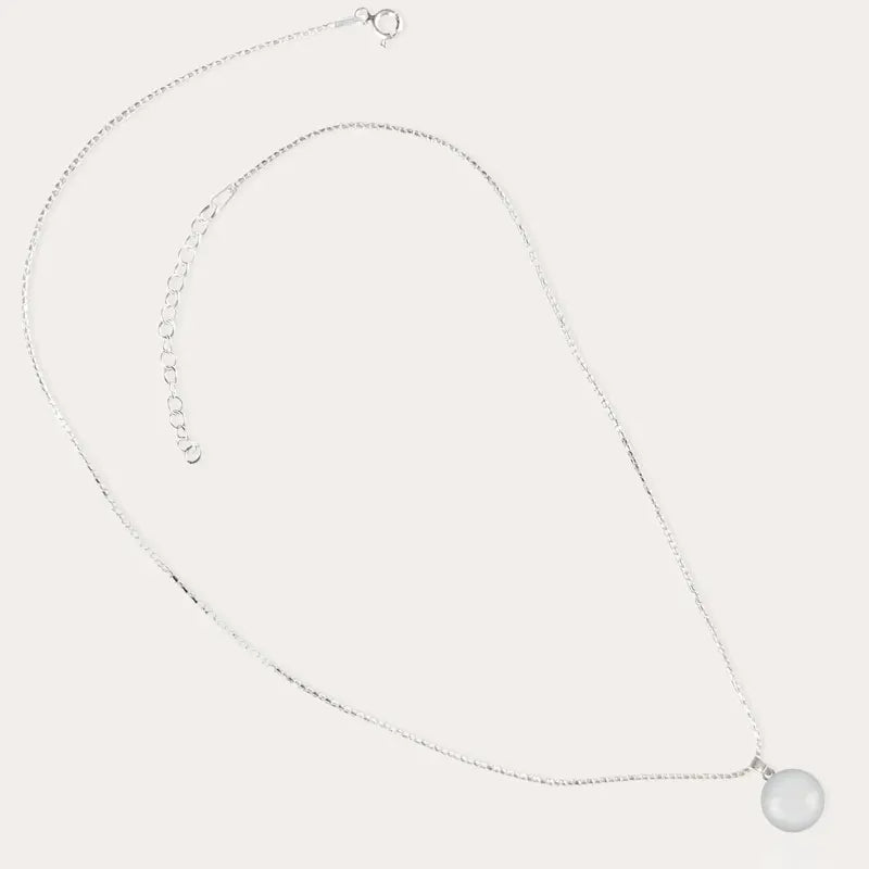 Collier raffine médaille en argent 925 blanc lumine