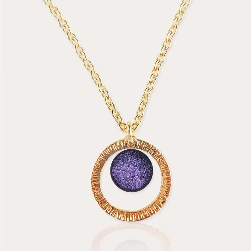 Collier royal amitie pour 2 pas cher plaqué or violet lilalune