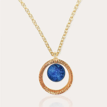 Collier royal femme discret doré bleu lagonia