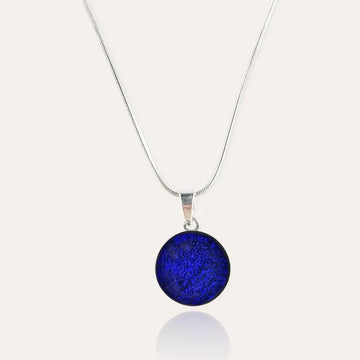 Collier serpent perles verre en argent bleu nocturnelle