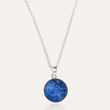 Collier simple grand femme en argent massif bleu lagonia